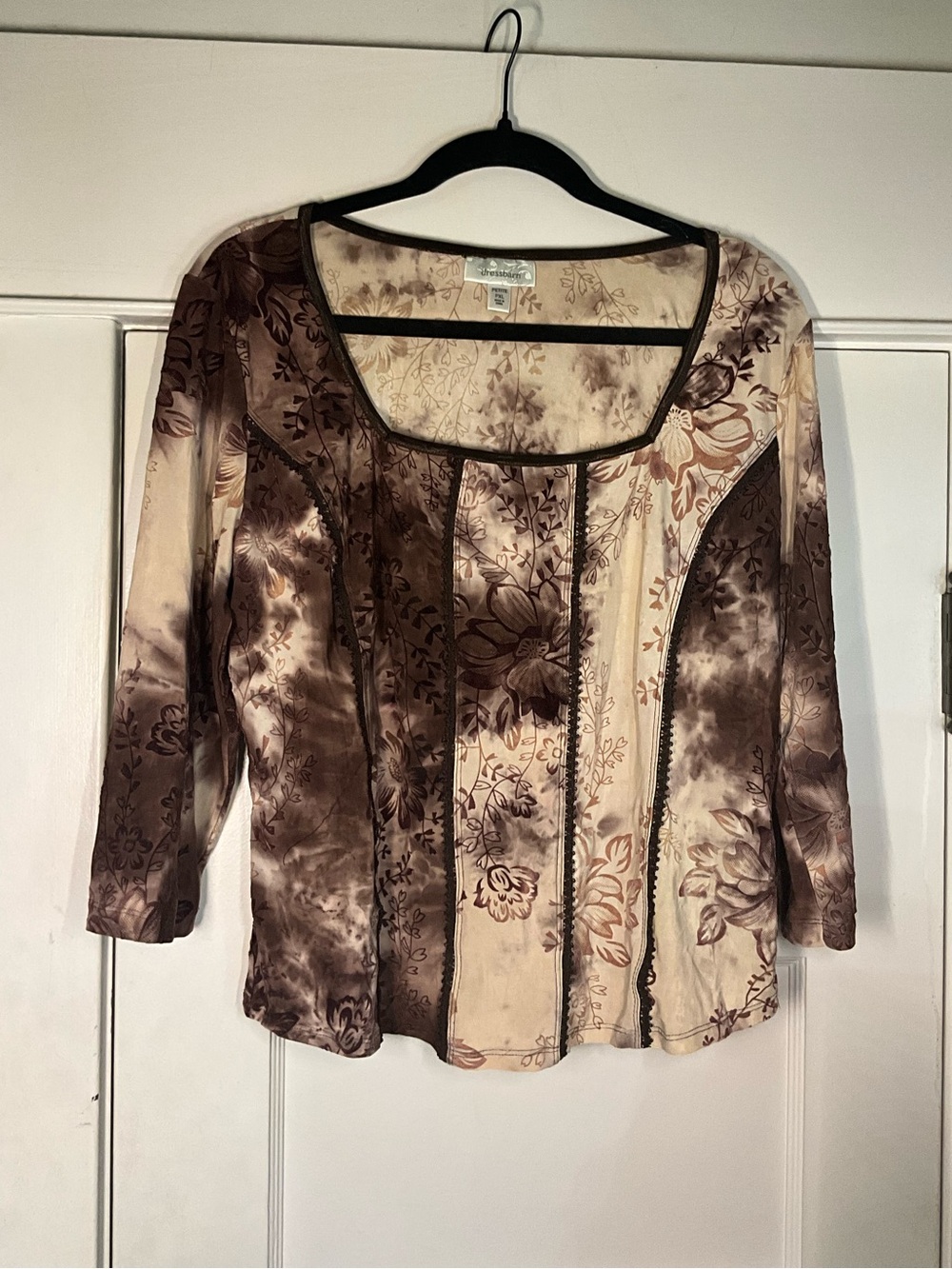 Dressbarn Y2K Floral Tie Dye Bodice Top